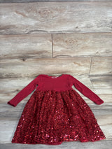 H&M Long Sleeve Sequin Party Dress Red sz 5-6T