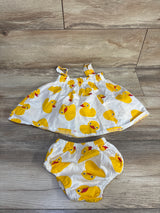 Duck Print 2pc Tank Top & Bloomers Set White sz 9-12m