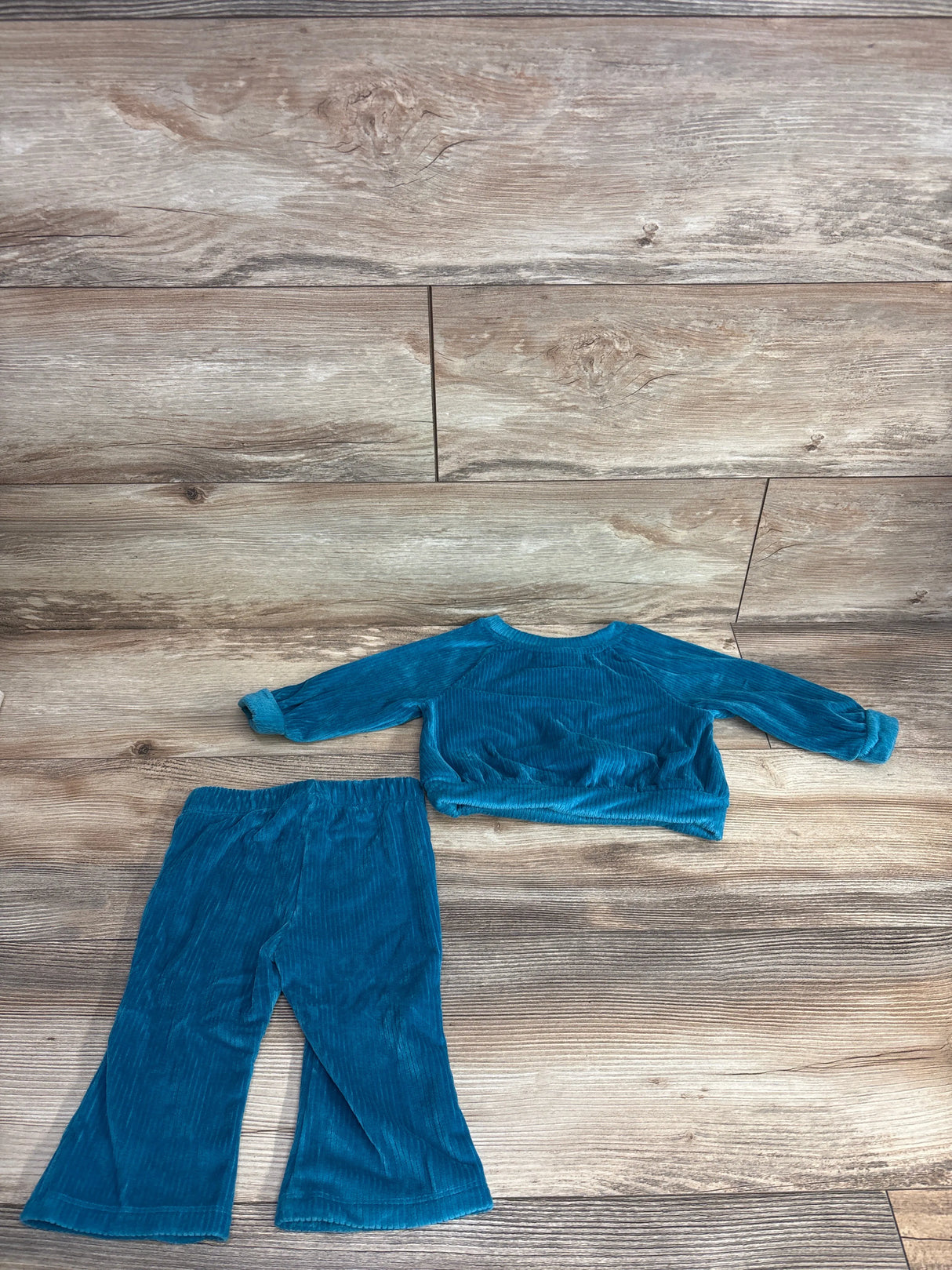 Cat & Jack 2pc Velour Ribbed Set Light Blue sz 12m