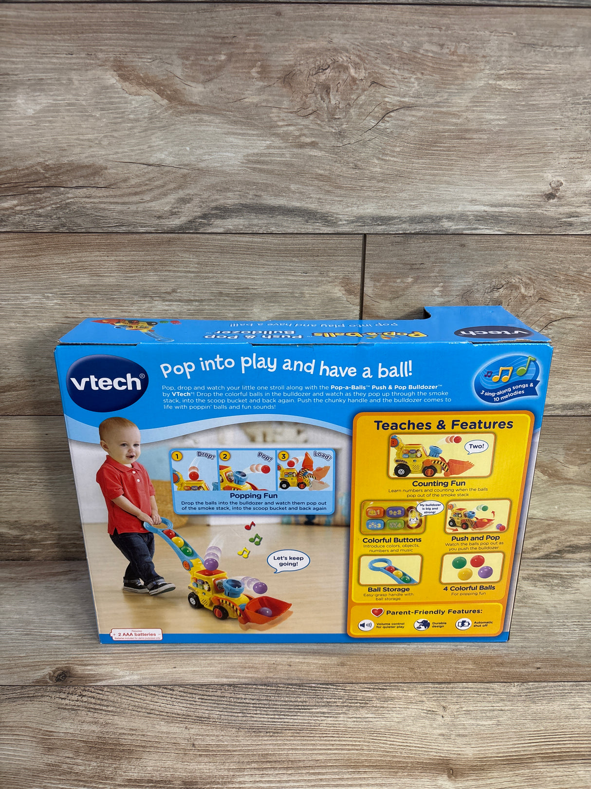 NEW VTech Pop-a-Balls Push and Pop Bulldozer