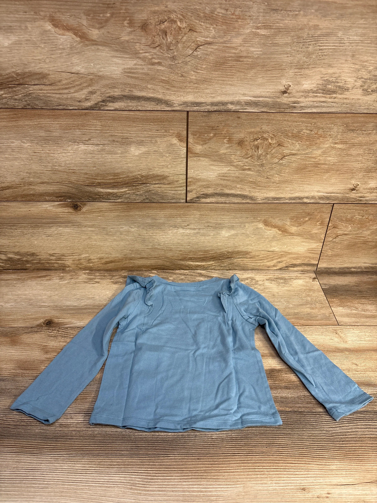 NEW Okie Dokie Ruffle Long Sleeve T-Shirt Western Blue sz 3T