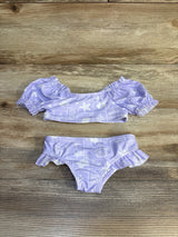 Wonder Nation 2pc Puff Sleeve Swimsuit Purple sz 12m
