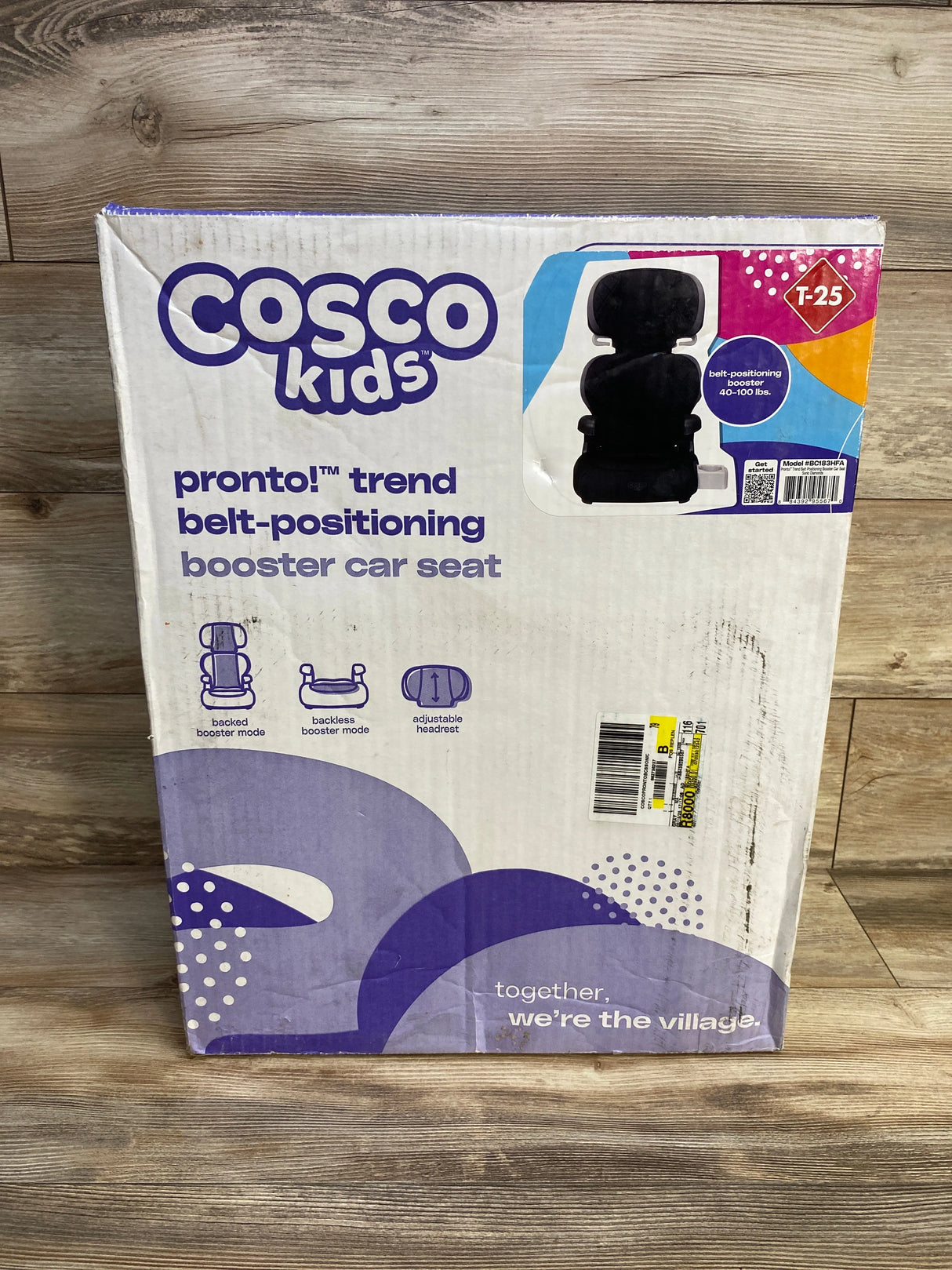 NEW Cosco Kids Pronto Trend Belt-Positioning Booster Car Seat in Sonic Diamonds 40-100LBS
