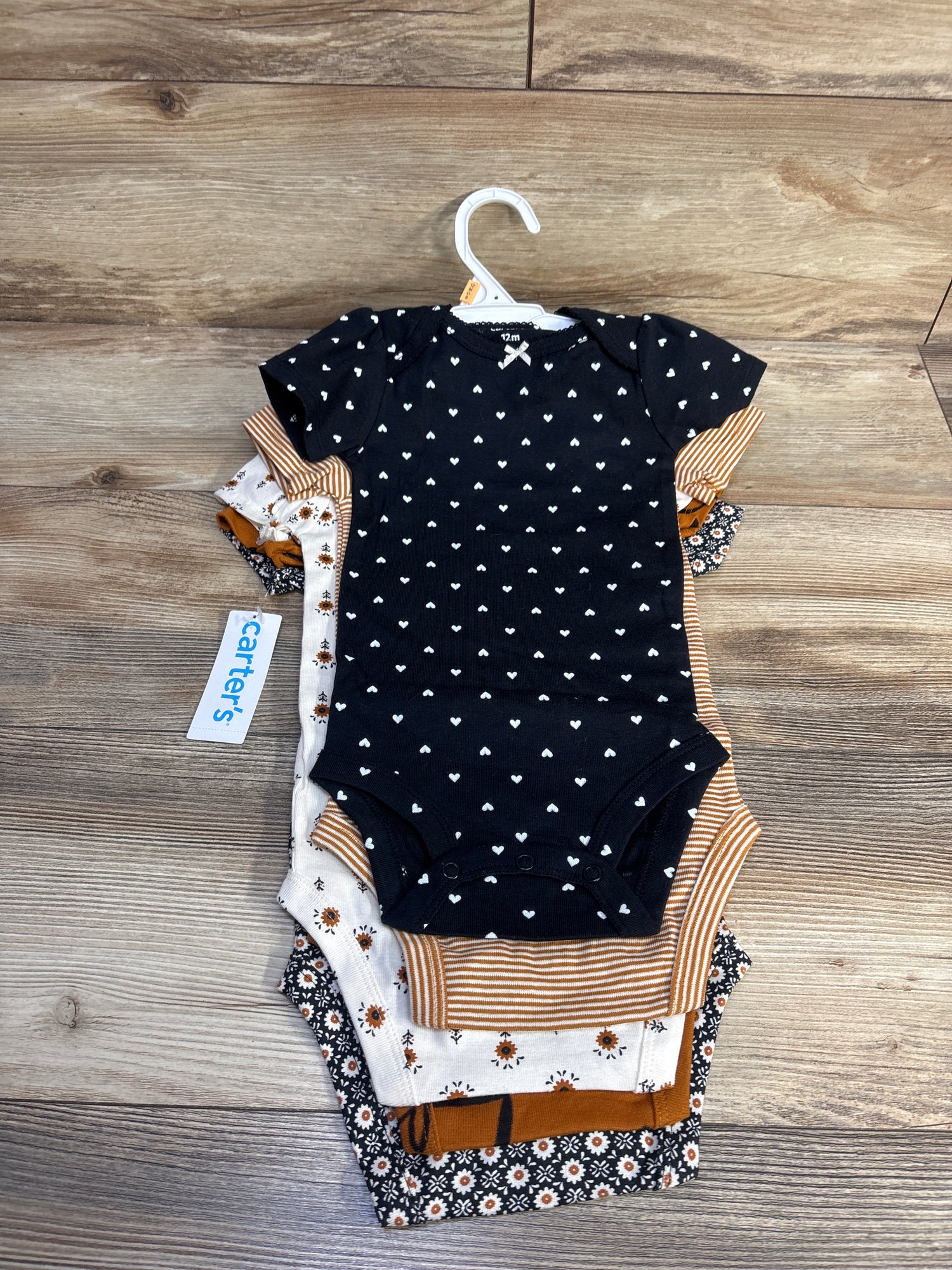 NEW Carter's 5pk Bodysuits Black sz 12m
