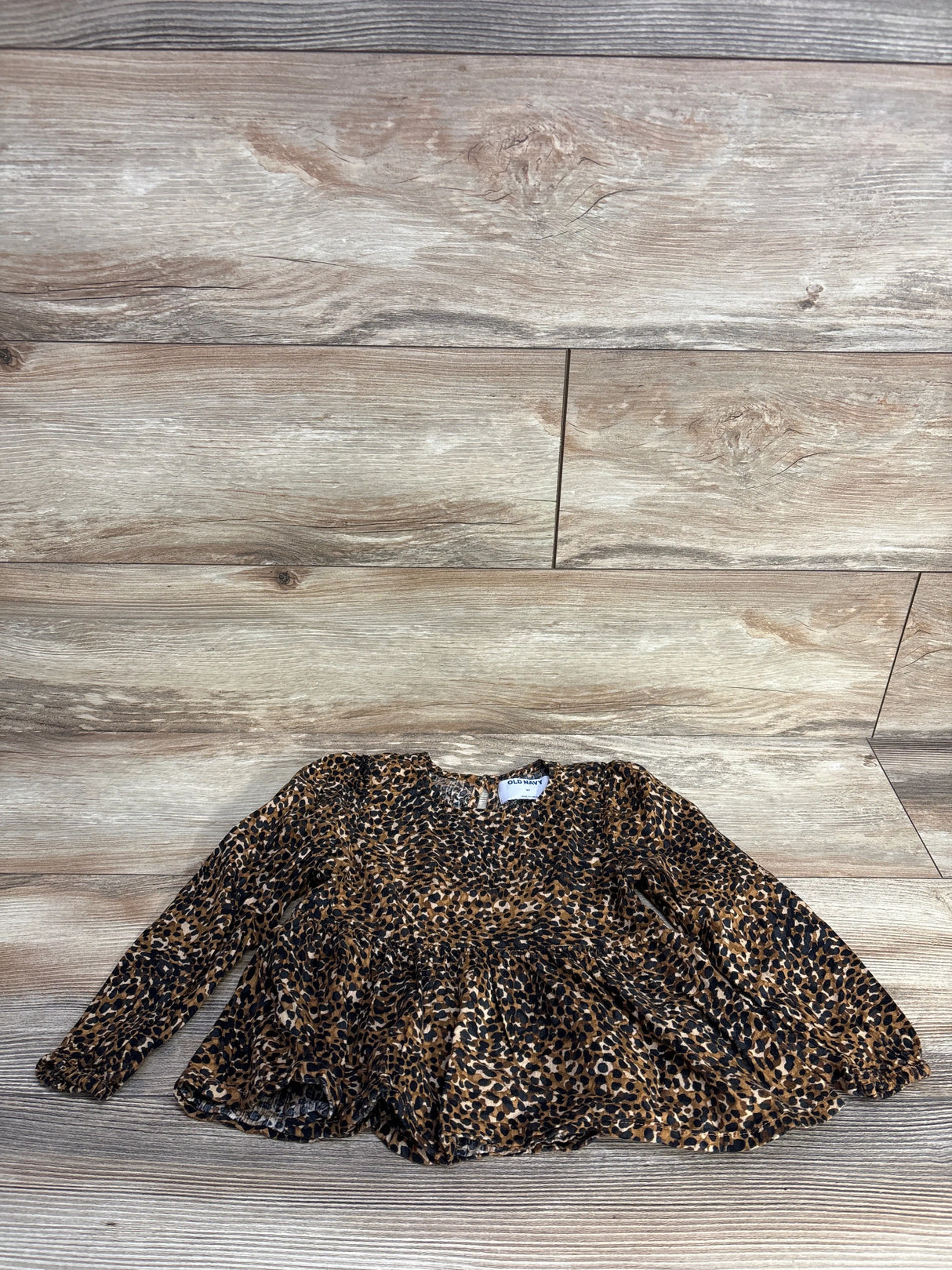 Old Navy Spotted Peplum Shirt Brown sz 4T