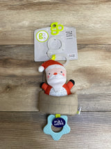 Go Goldbug Pull & Jitter Santa baby toy with teether, festive plush holiday gift for infants