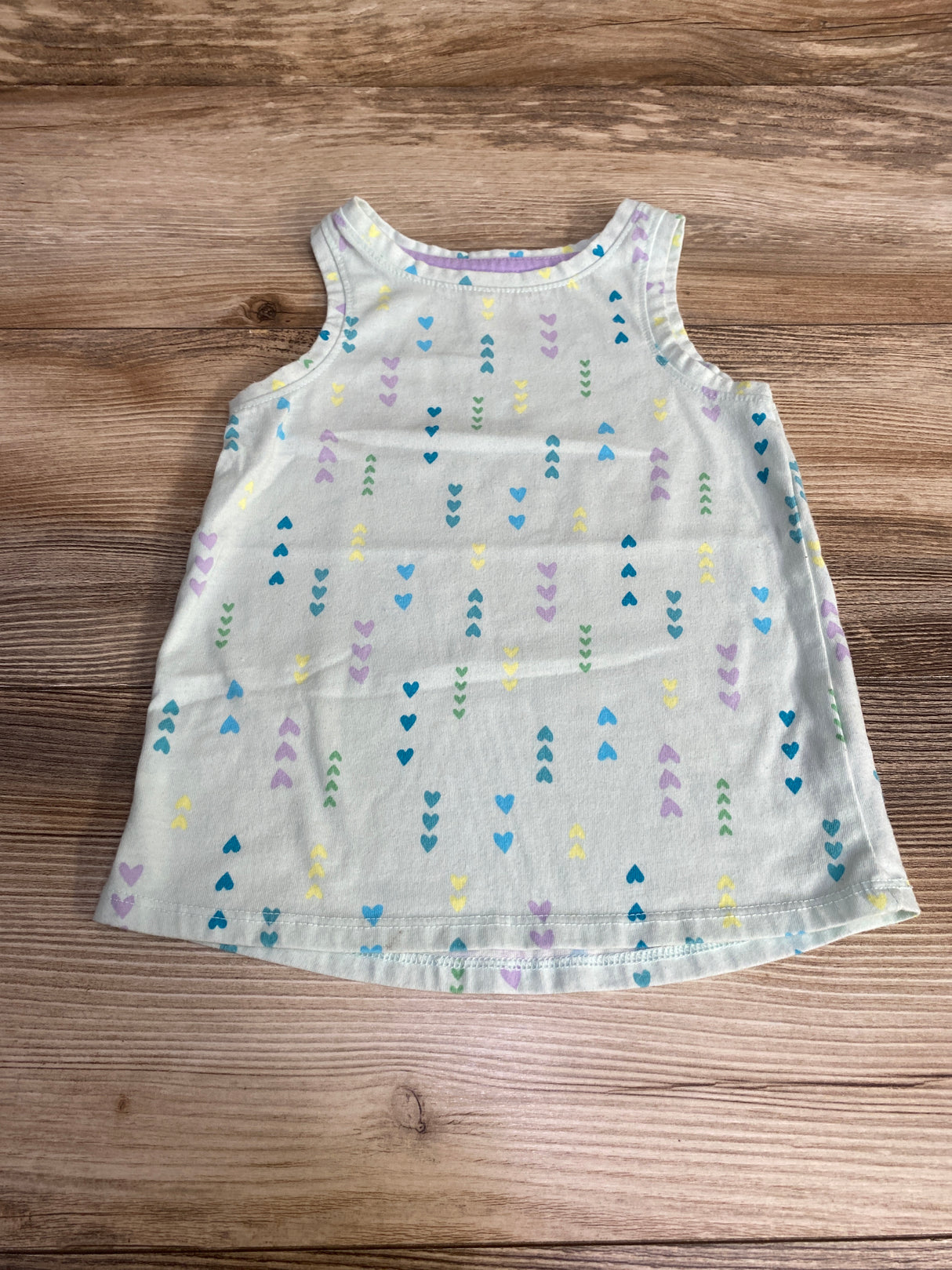 Cat & Jack Heart Print Tank Top Mint sz 2T