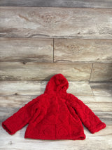 Shein Heart Sherpa Button-Up Jacket Red sz 12m