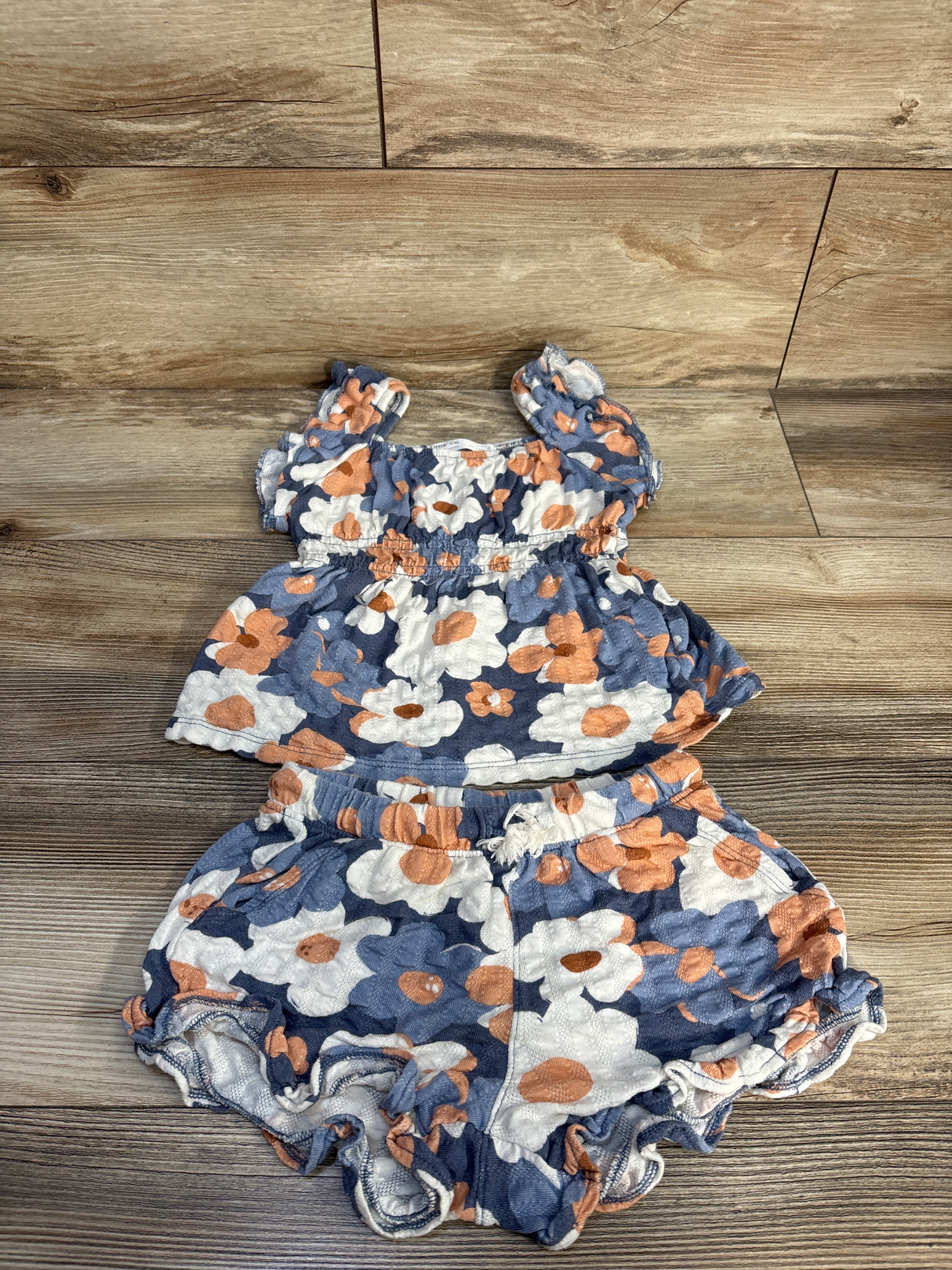 Little Co. 2pc Floral Top & Shorts Set Blue sz 4T