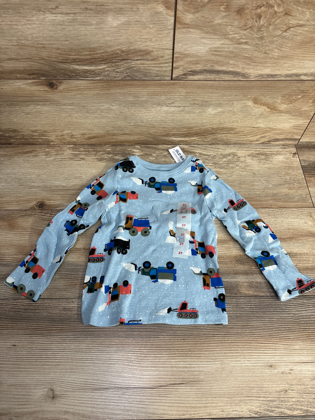 NEW Old Navy Snow Plow Waffle Knit Blue Shirt sz 2T