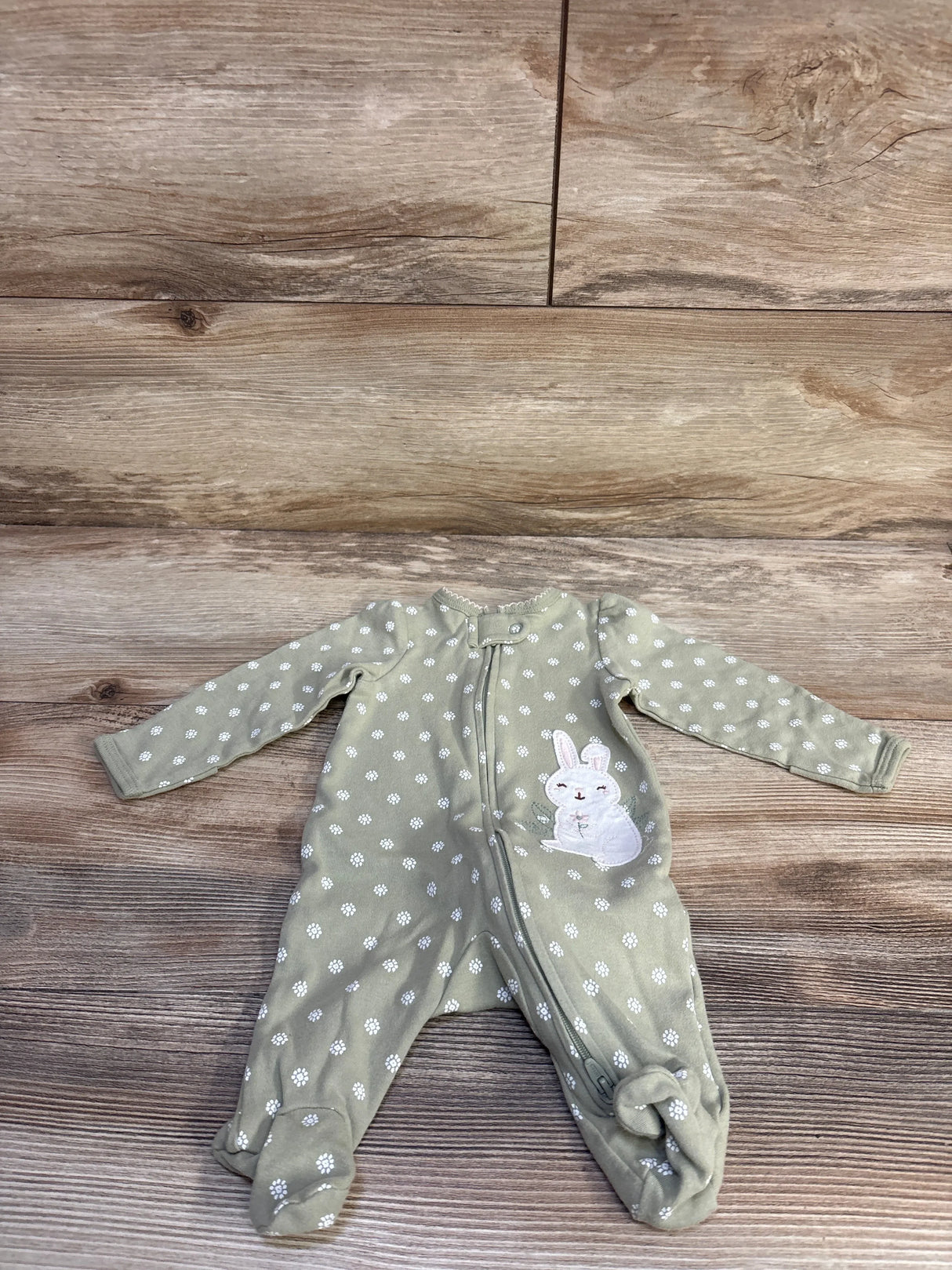Carter's Bunny Sleeper Green sz Newborn