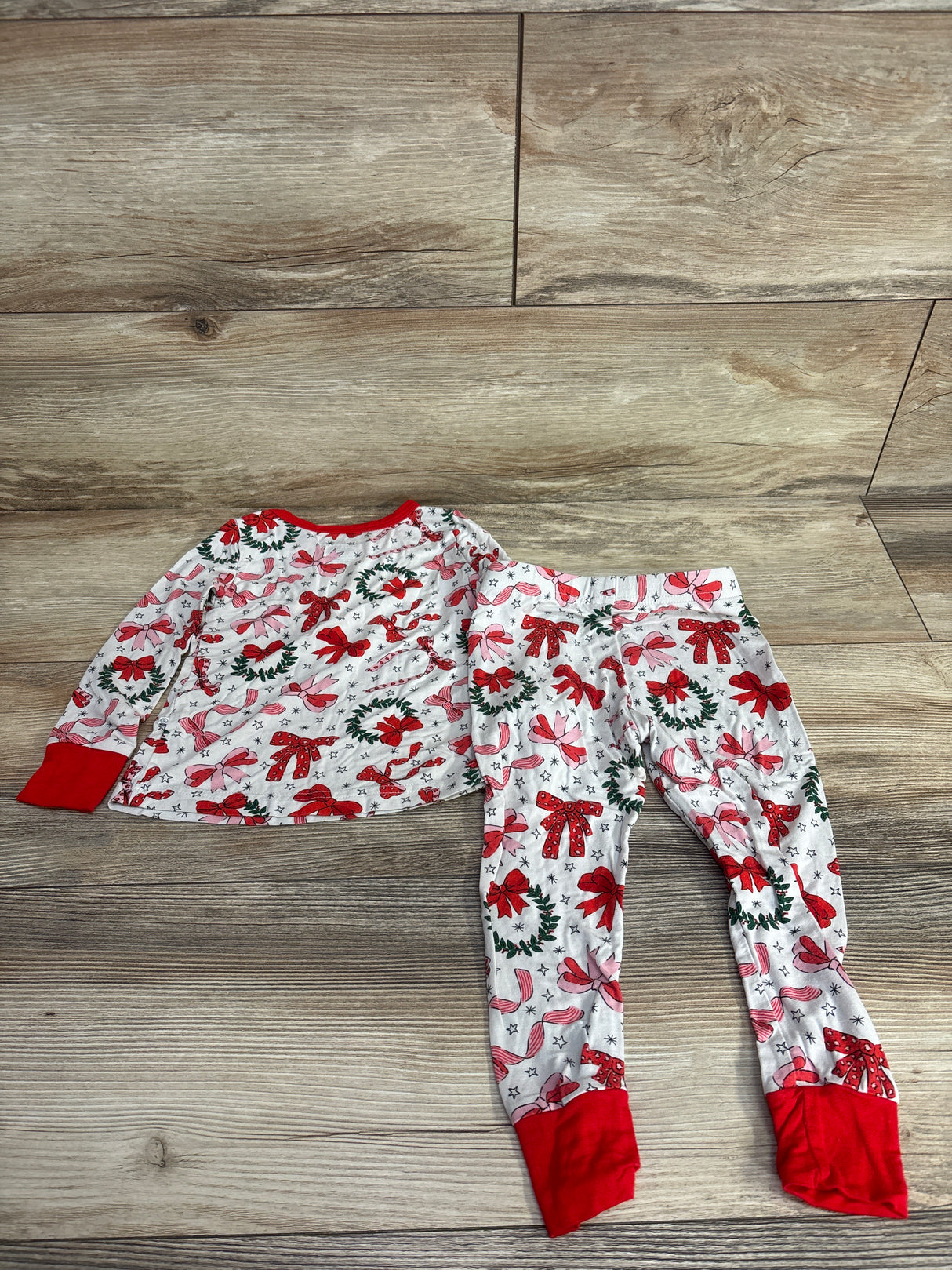 Caden Lane Bow What Fun 2pc Pajama Set White sz 18-24m