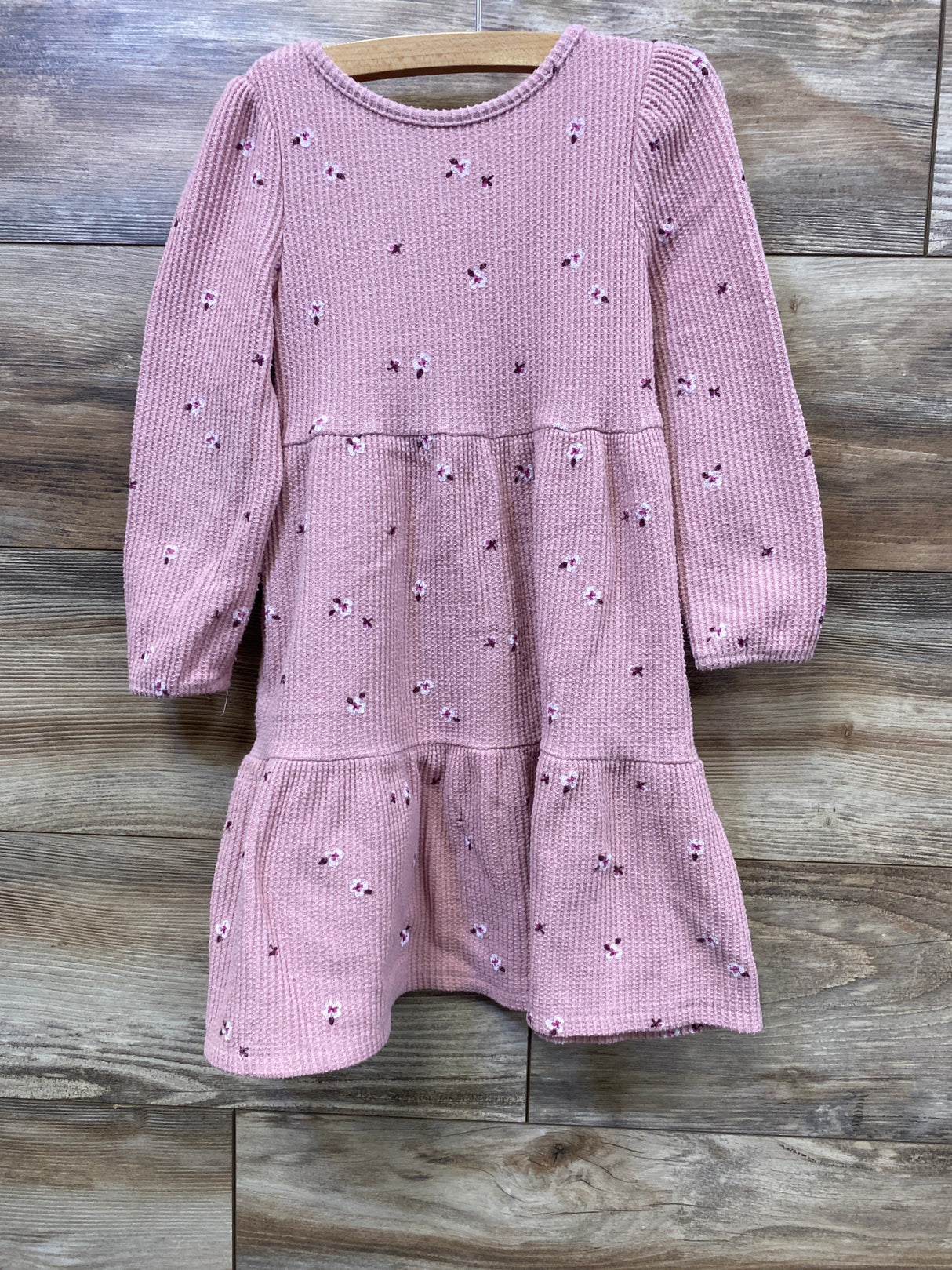 Cat & Jack Floral Waffle Knit Dress Pink sz 4T