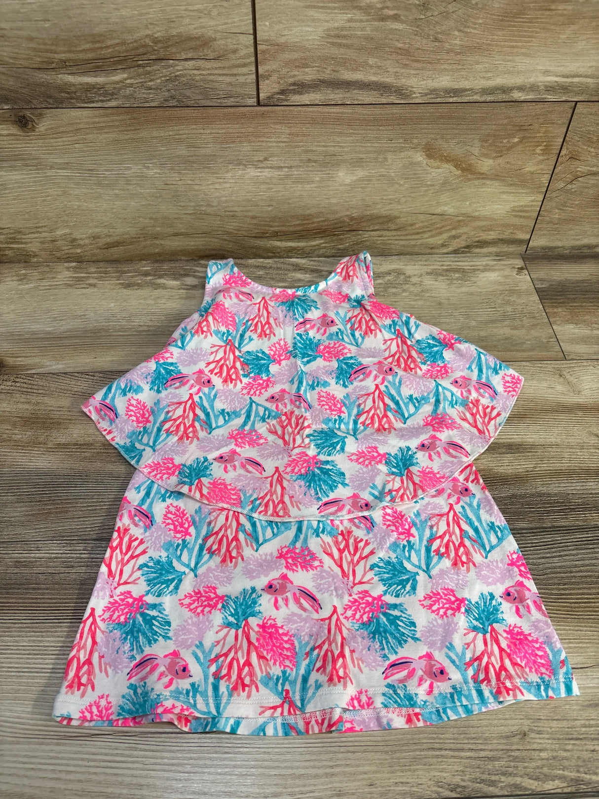 EGG Coral Print Sun Dress Pink sz 2T