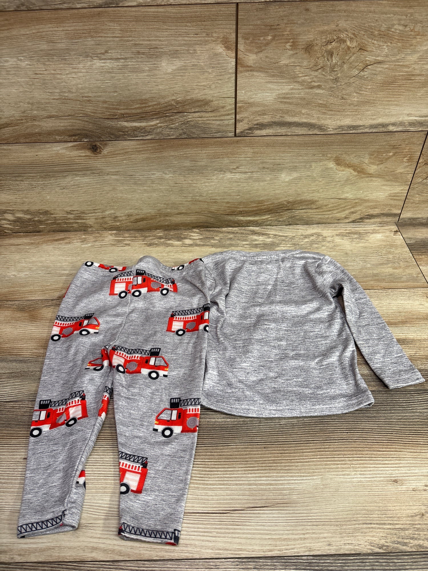 Shein 2pc Firetruck Pajama Set Grey sz 18-24m