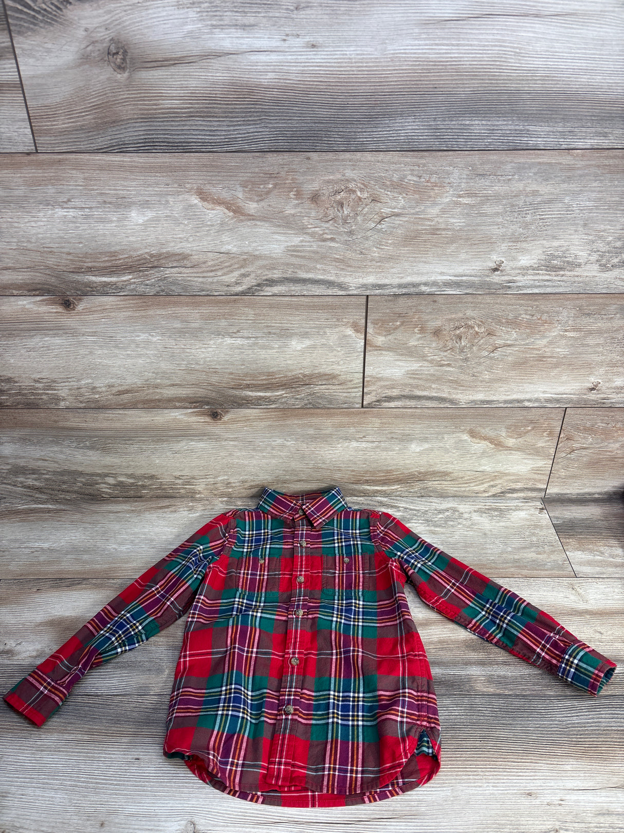 Janie & Jack Tartan Flannel Holiday Shirt sz 5