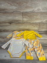 Shein 4pc Bodysuit & Pant Set Yellow sz 1-3m