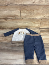 Max Studio 2pc Lil' Rookie Sweatshirt & Joggers Set Blue sz 6-9m