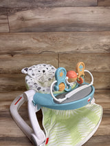 Fisher-Price Baby Deluxe Sit-Me-Up Floor Seat with Toy Bar - Snow Leopard