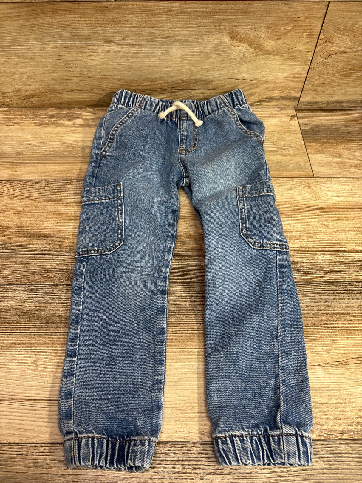 Cat & Jack Cargo Denim Joggers Blue sz 4T