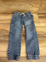 Cat & Jack Cargo Denim Joggers Blue sz 4T