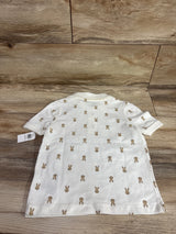 New white Me n Mommy To Be bunny print pique polo shirt for toddlers size 3T