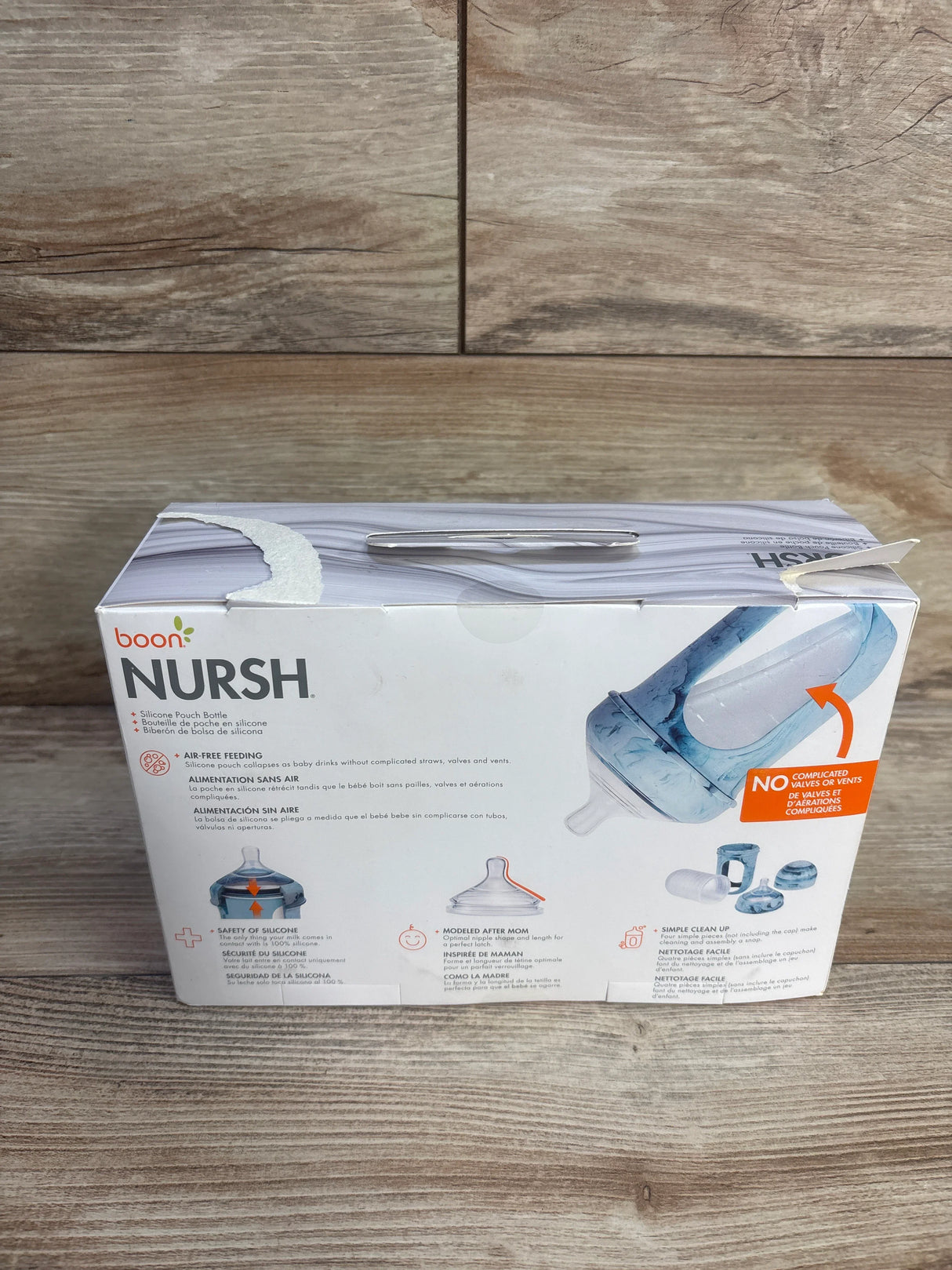 NEW Boon Nursh Silicone 3Pk Bottles with Collapsible Pouch 8 fl oz in Tie Dye
