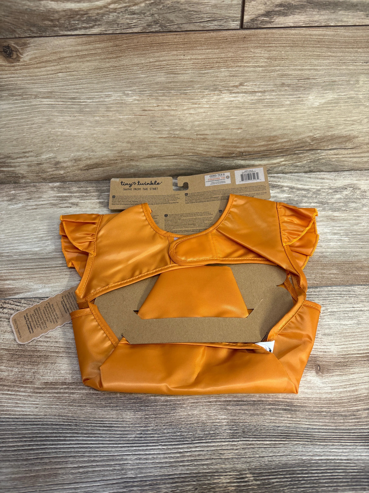 NEW Tiny Twinkle Mess-Proof Apron Bib Orange sz 6-12m - Me n Mommy To Be