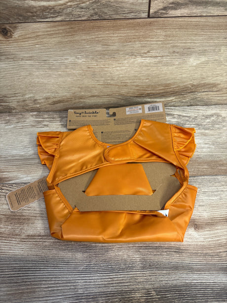NEW Tiny Twinkle Mess-Proof Apron Bib Orange sz 6-12m - Me n Mommy To Be