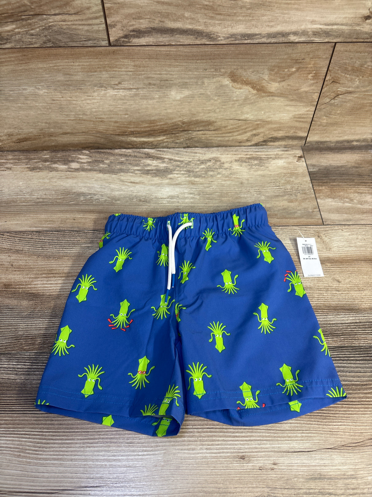 NEW Old Navy Squid Print Swim Trunks Blue sz 3T