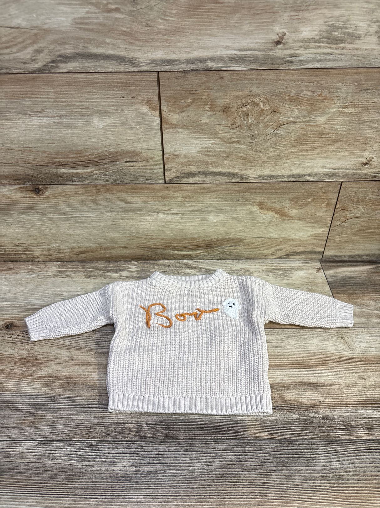 Old Navy Knit 'Boo' Sweater Beige sz 6-12m