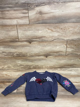 Zara Winter Warmers Sequin Heart Sweatshirt Navy sz 5/6