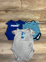Puma 3pk Logo Striped Bodysuit Set Blue sz 18m