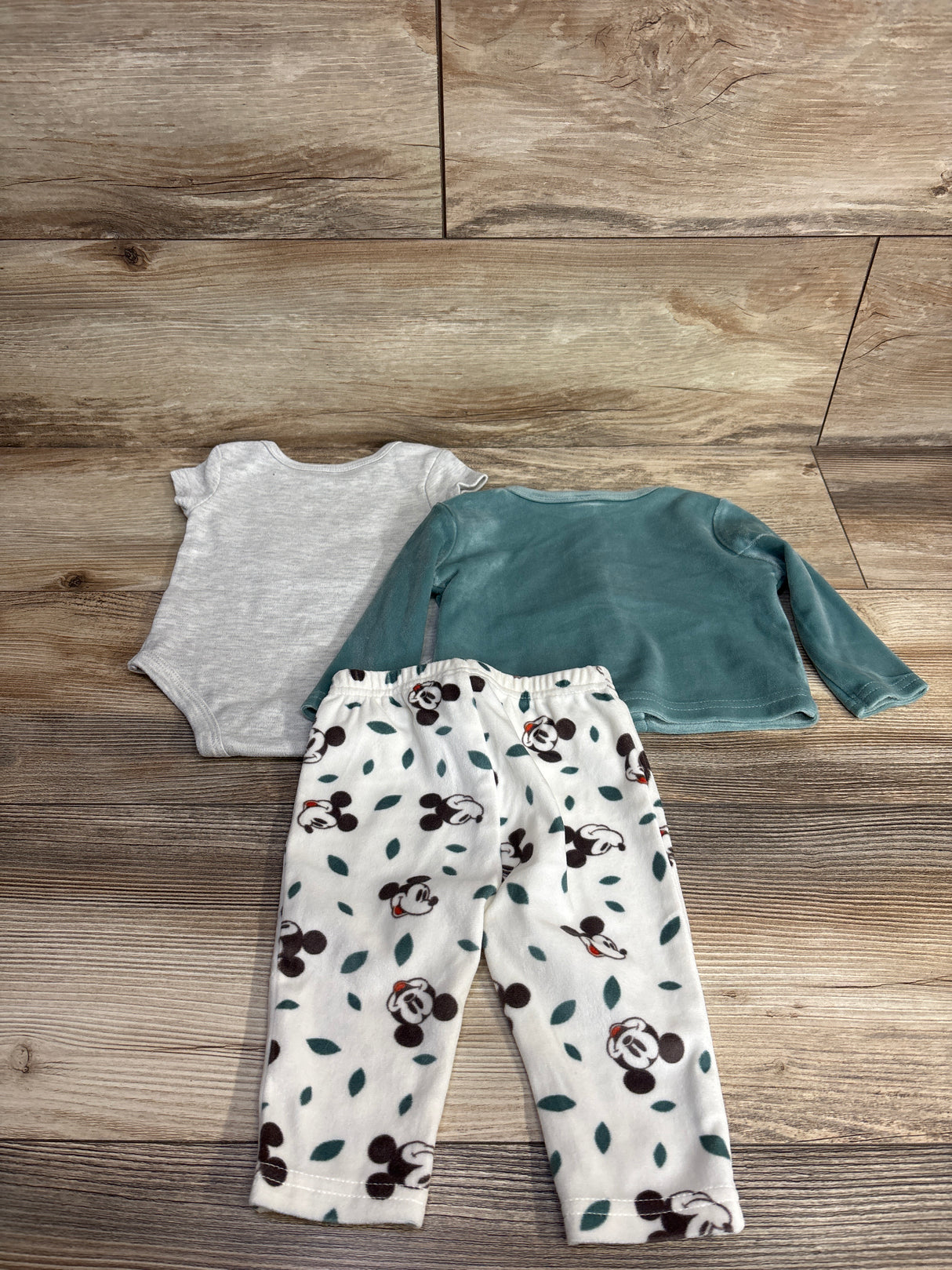 Disney Baby 3pc Plush Mickey Mouse Sweater & Bottoms Set Blue sz 0-3m