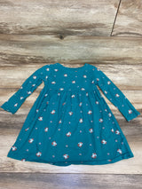 Old Navy Long Sleeve Fox Print Dress Teal sz 4T