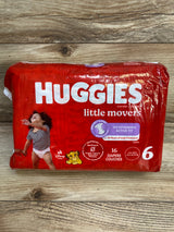 NEW Huggies 16ct Little Movers Diapers sz 6