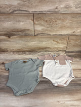 Mario Lopez 2pk Short Sleeve Bodysuit Set Green/Brown sz 3-6m