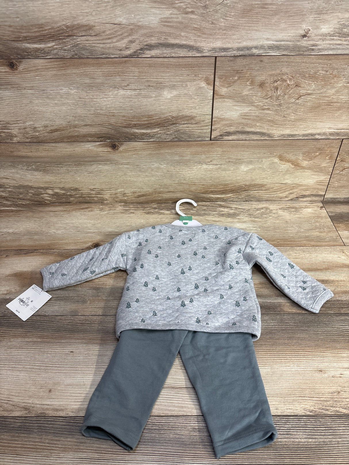 NEW Little Planet Tree Print Quilted Pull Over Shirt & Pants Set Grey sz 9m
