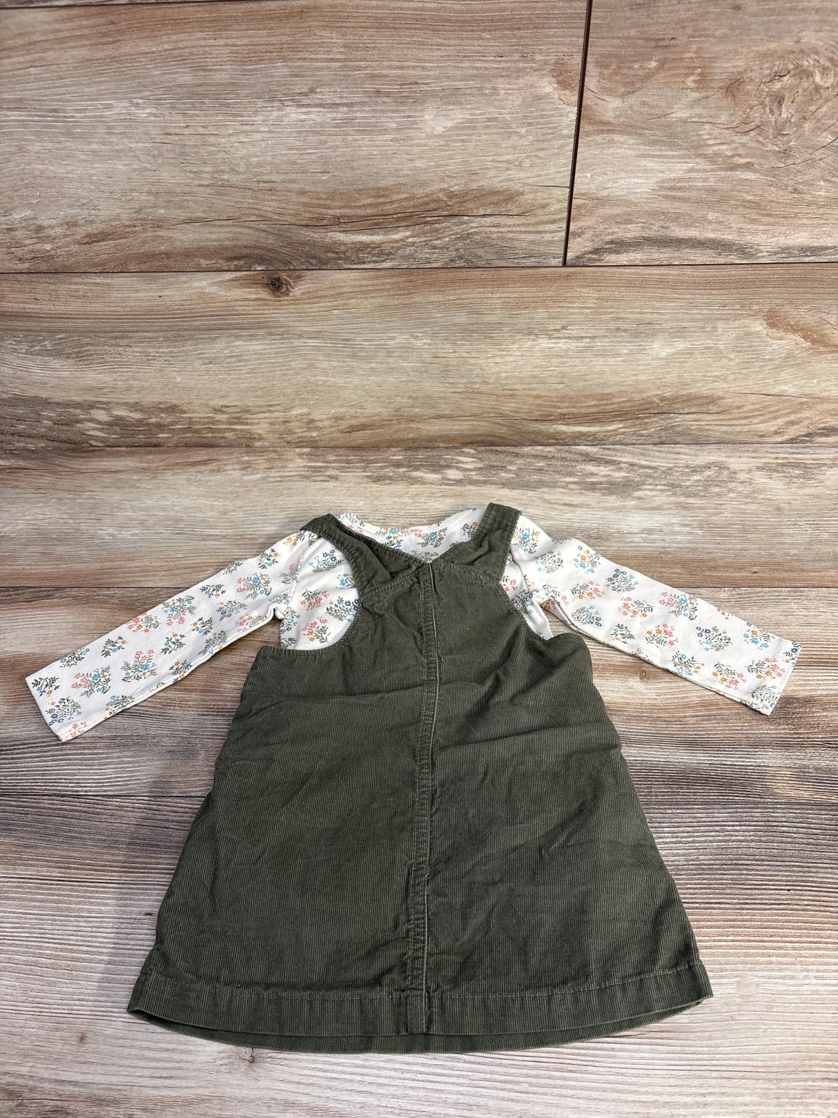 Just One You 2pc Cord Skirtall & Floral Shirt Set Cream sz 12m