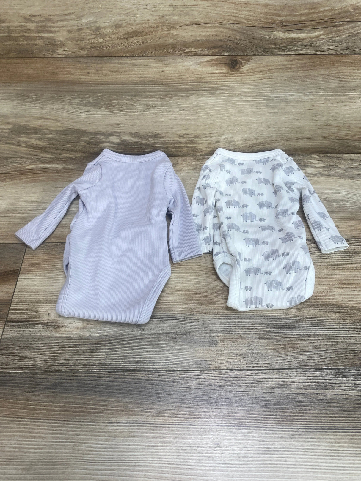 C&A 2pk Kimono Ribbed Bodysuits White/Grey sz 0-1m