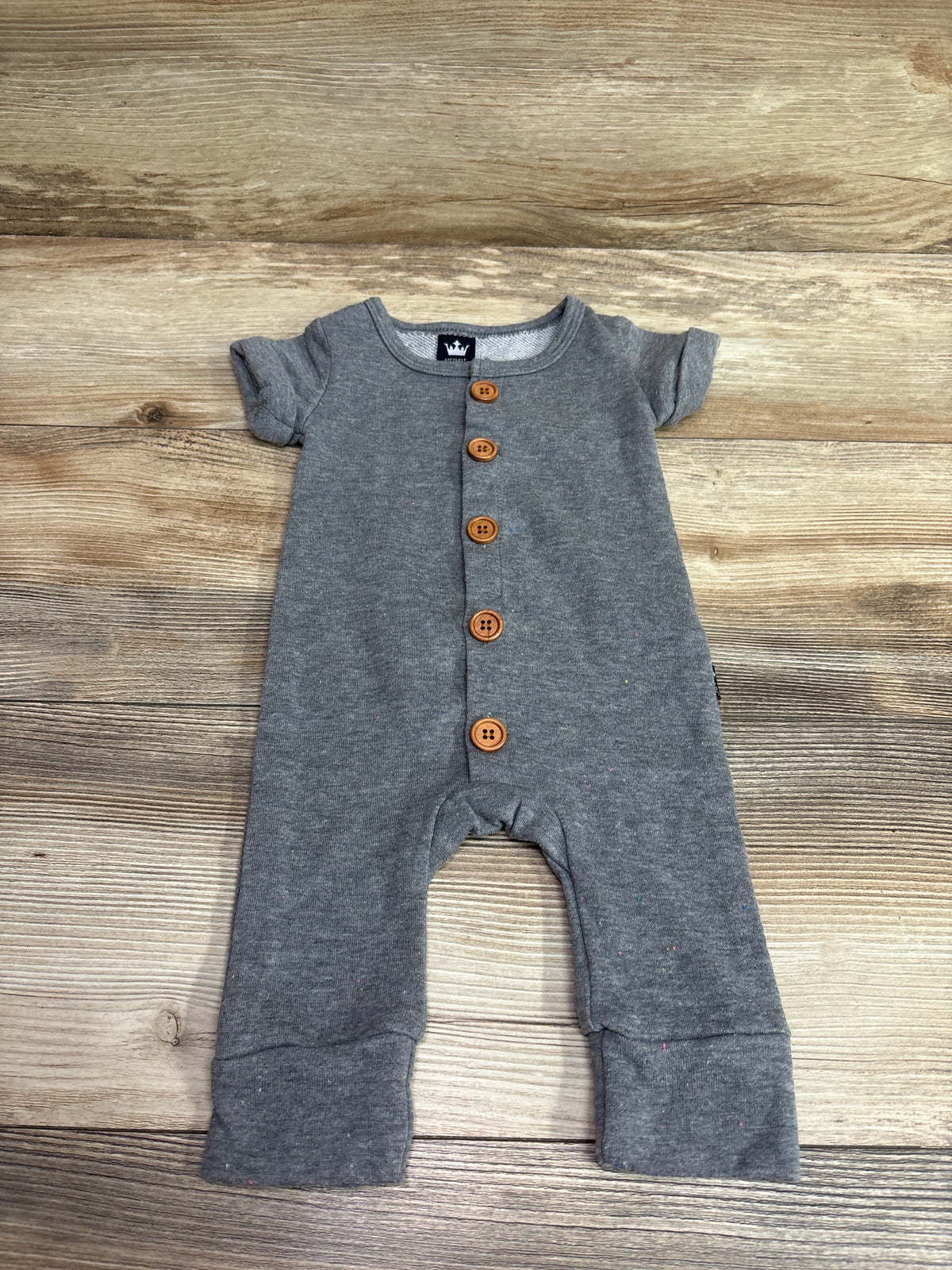 Littlest Prince Couture Button-Front Jumpsuit Grey sz 6m