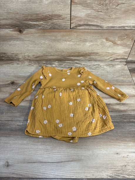 Grayson Collective Floral Bodysuit Dress Yellow sz 18m - Me n Mommy To Be