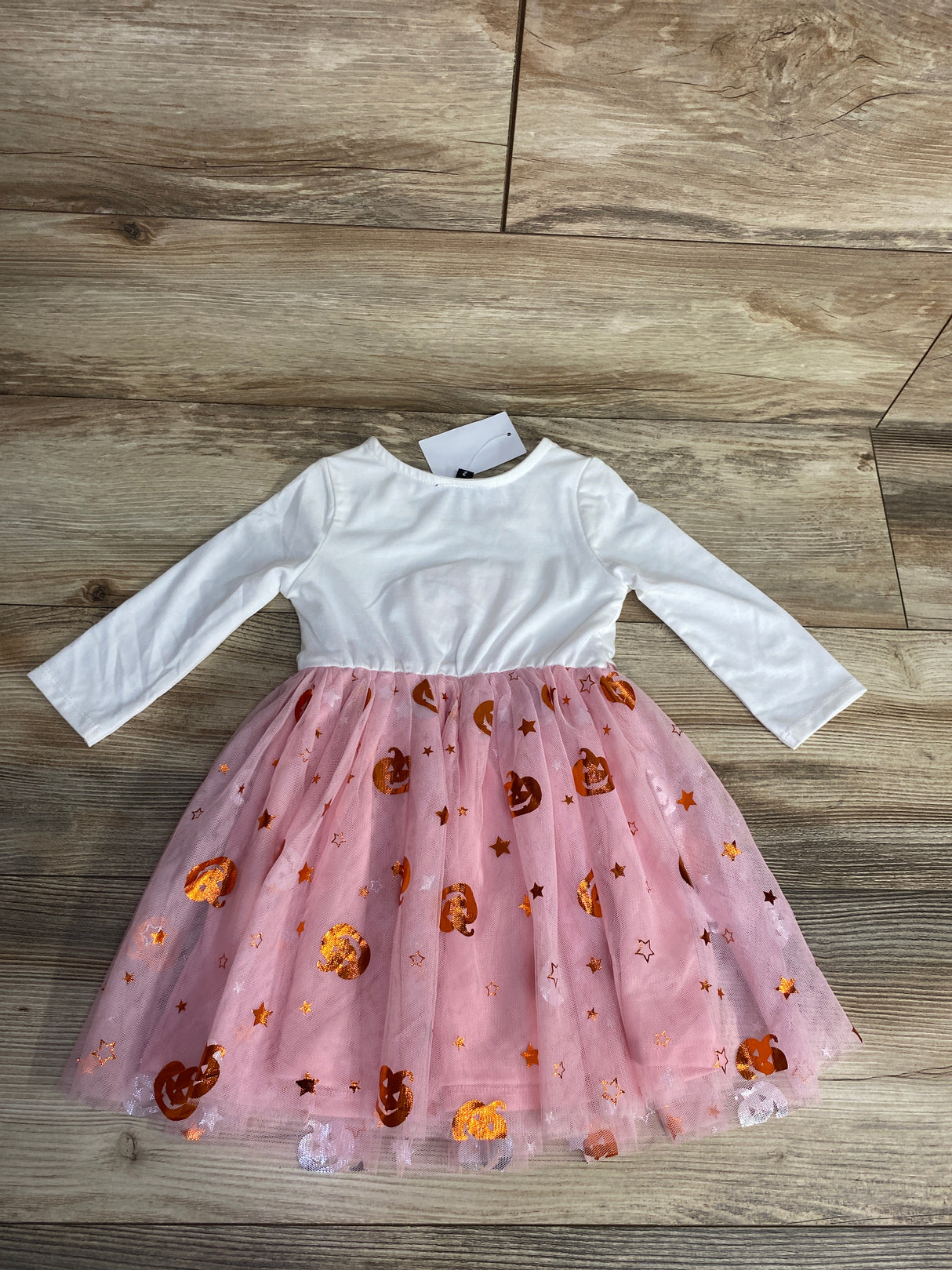 NEW Zunie Textured Pumpkin Tulle Dress White sz 2T