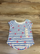 NEW Cat & Jack Floral Striped Shirt White sz 12m