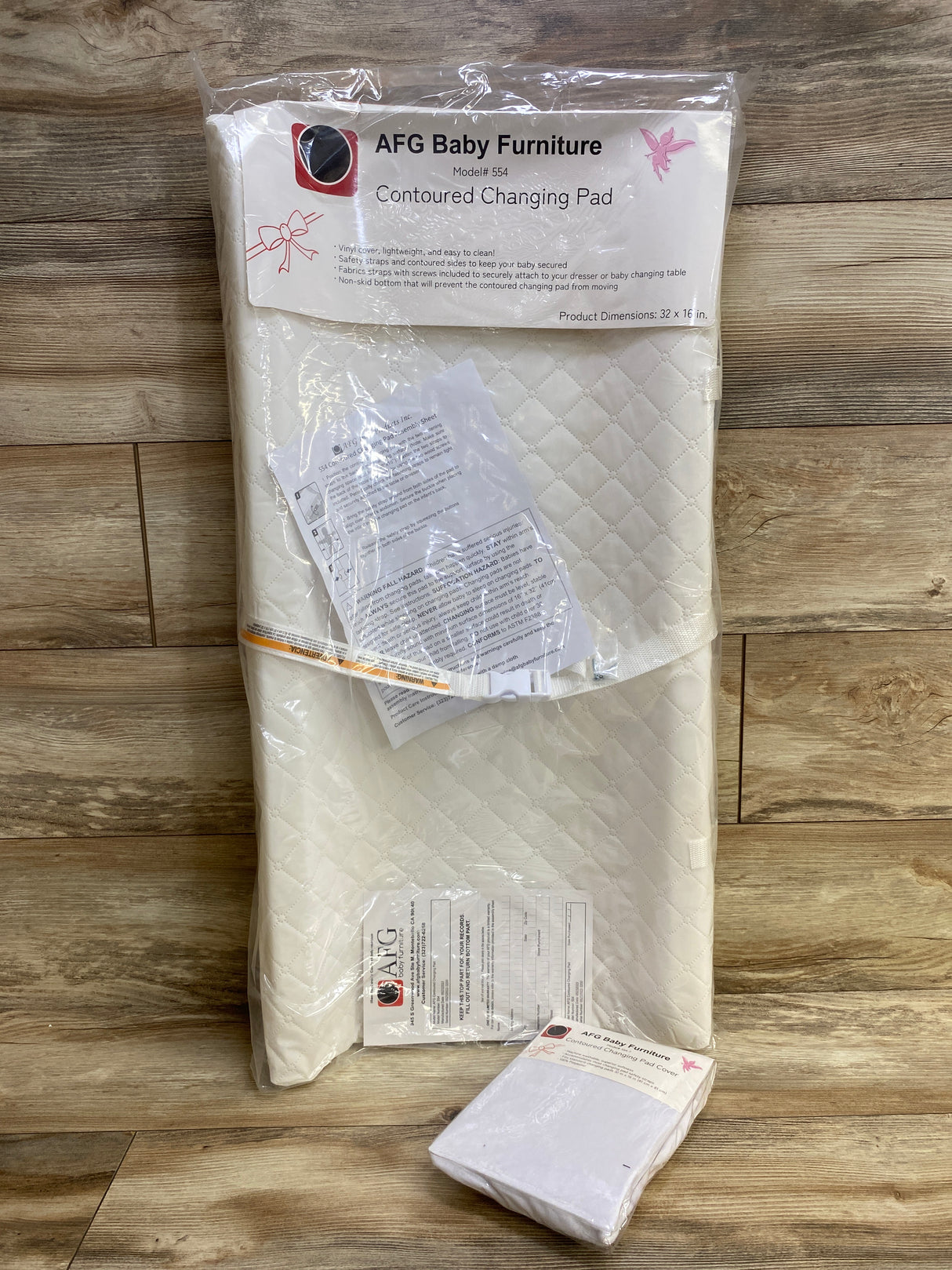 NEW AFG Baby Furniture Contoured Changing Pad and Washable Fabric Cover