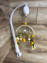 Baby Stork Plush Bee Crib Mobile w/ HLEEDUO Mobile Spinner/Sound Machine