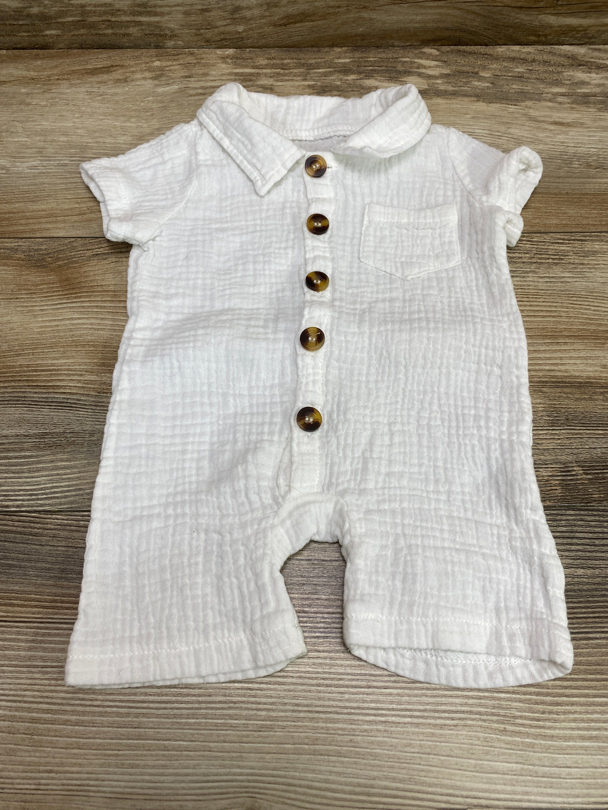 Muslin Shortie Romper White sz 3m