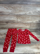 Old Navy 2pc Candy Cane Print Pajama Set Red sz 3T