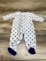 Little Me Sailboat Print Sleeper White sz 6m