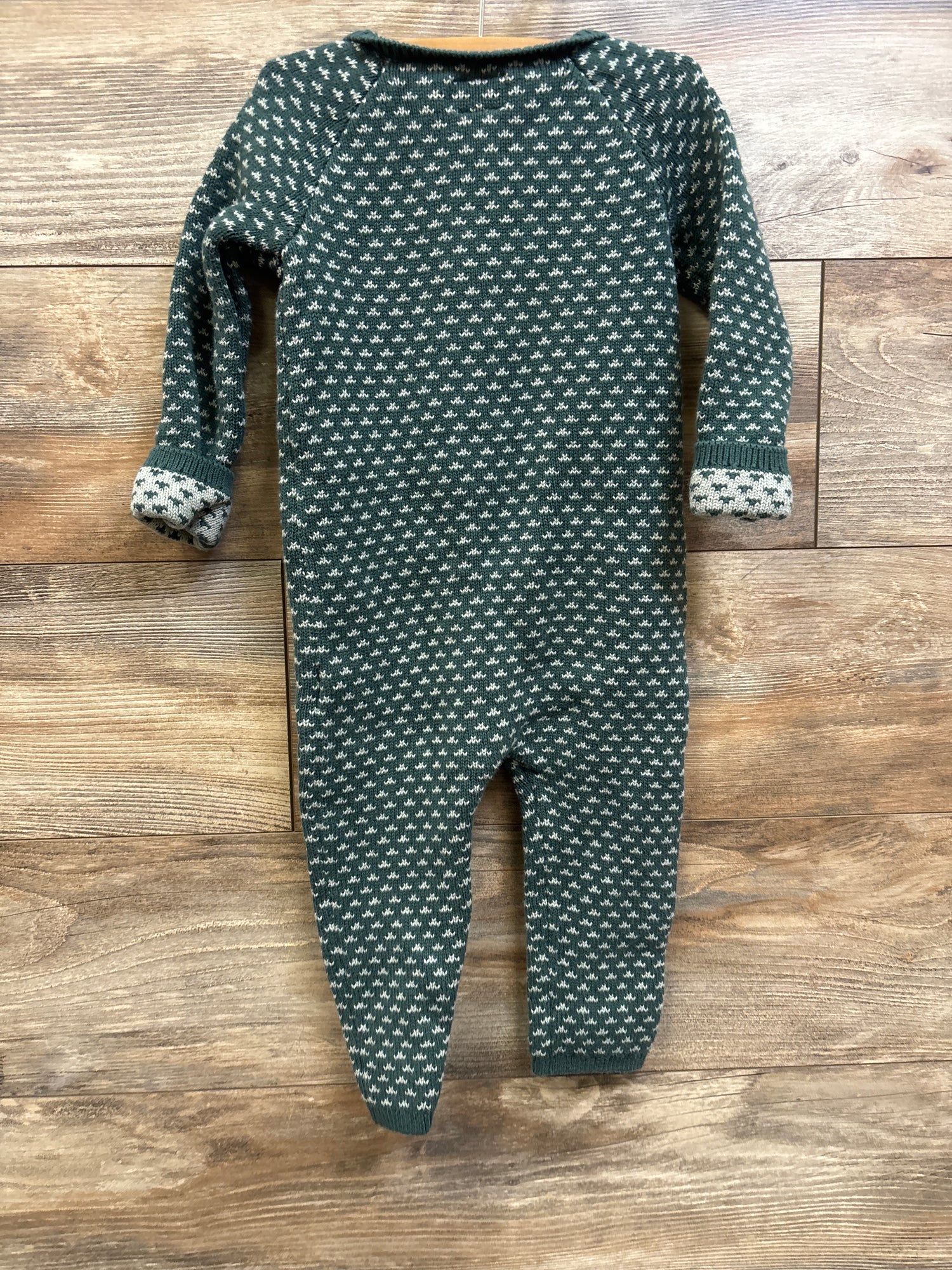 Little Planet Organic Cotton Sweater Knit Coverall Green sz 24m